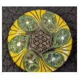 Set of 9 Assorted Czech Glass Buttons with Floral and Peacock Designs