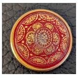 Set of 9 Assorted Czech Glass Buttons with Floral and Peacock Designs