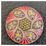 Set of 9 Assorted Czech Glass Buttons with Floral and Peacock Designs