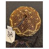 Set of 6 Handcrafted Round Beaded Buttons Assorted Colors