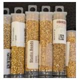 Collection of 30+ Gold Tone Seed Bead Tubes