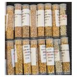 Collection of 30+ Gold Tone Seed Bead Tubes