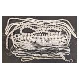 Assortment of White Stone Bead Strands
