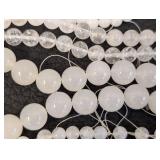 Assortment of White Stone Bead Strands