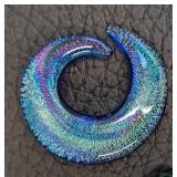 Set of 4 Dichroic Glass Pendants with Assorted Shapes