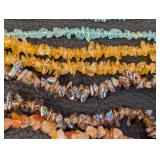 Collection of 8 Stone Chip Bead Strands Assorted Gemstones 36 Inches Each