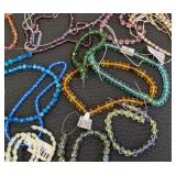 Collection of 25 Czech Glass Bead Strands Assorted Colors and Shapes