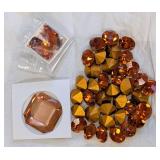Collection of Swarovski Crystal Embellishments, Amber Tones
