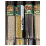 Set of 10 Tubes 1/2mm No Hole Glitter Beads Assorted Colors
