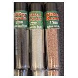 Set of 10 Tubes 1/2mm No Hole Glitter Beads Assorted Colors