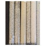 Set of 28 Silver and White Seed Bead Tubes