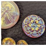 Set of 21 Czech Glass Buttons Assorted Designs
