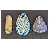 Set of 3 Dichroic Glass Pendants, Assorted Designs