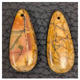 Set of 11 Assorted Drilled Stone Beads including Jasper Stone Pendants