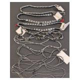 Set of 11 Hematite Bead Strands in Various Shapes