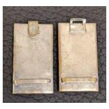 Pair of Czech Art Deco Green Glass Pendants