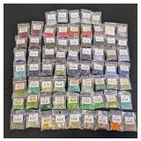 Collection of 60+ Packs Firepolish Beads Assorted Colors and Sizes