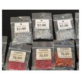 Collection of 60+ Packs Firepolish Beads Assorted Colors and Sizes
