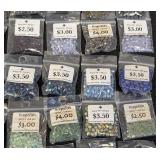 Collection of 60+ Packs Firepolish Beads Assorted Colors and Sizes