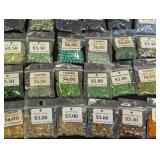 Collection of 60+ Packs Firepolish Beads Assorted Colors and Sizes