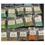 Collection of 60+ Packs Firepolish Beads Assorted Colors and Sizes