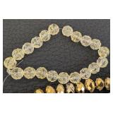 Collection of 20 Faceted Czech Glass Bead Strands