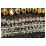 Collection of 20 Faceted Czech Glass Bead Strands