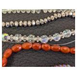 Collection of 20 Faceted Czech Glass Bead Strands