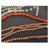 Collection of 20 Faceted Czech Glass Bead Strands