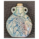 Pair of Ceramic Bottle Pendants with Grapes and Celestial Designs