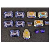 Collection of 12 Swarovski Crystal Embellishments Assorted Shapes and Colors