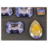 Collection of 12 Swarovski Crystal Embellishments Assorted Shapes and Colors