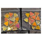 Set of 9 Packs Triangle Glass Beads and 1 Pack Heart Shaped Glass Beads