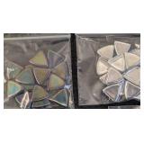 Set of 9 Packs Triangle Glass Beads and 1 Pack Heart Shaped Glass Beads