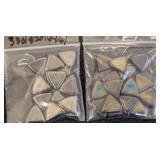 Set of 9 Packs Triangle Glass Beads and 1 Pack Heart Shaped Glass Beads