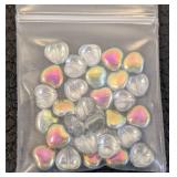 Set of 9 Packs Triangle Glass Beads and 1 Pack Heart Shaped Glass Beads