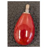 Pair of Sterling Silver and Stone Teardrop Pendants