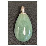 Pair of Sterling Silver and Stone Teardrop Pendants