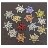 Set of 14 Handcrafted Beaded Snowflake Ornaments, 3 Inch Diameter