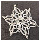 Set of 14 Handcrafted Beaded Snowflake Ornaments, 3 Inch Diameter