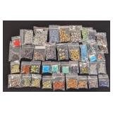 Lot of 40 Packs Faceted Glass Beads - Loose and Strung, Assorted Colors