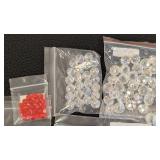 Lot of 40 Packs Faceted Glass Beads - Loose and Strung, Assorted Colors