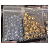 Lot of 40 Packs Faceted Glass Beads - Loose and Strung, Assorted Colors