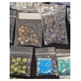 Lot of 40 Packs Faceted Glass Beads - Loose and Strung, Assorted Colors