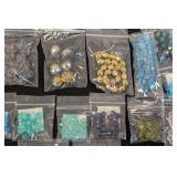Lot of 40 Packs Faceted Glass Beads - Loose and Strung, Assorted Colors