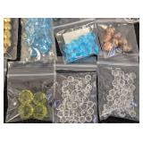 Lot of 40 Packs Faceted Glass Beads - Loose and Strung, Assorted Colors