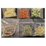 Lot of 40 Packs Faceted Glass Beads - Loose and Strung, Assorted Colors