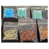 Lot of 40 Packs Faceted Glass Beads - Loose and Strung, Assorted Colors