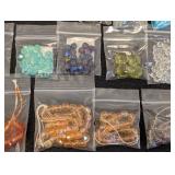 Lot of 40 Packs Faceted Glass Beads - Loose and Strung, Assorted Colors