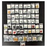 W - Collection of 61 Czech and Austrian Crystal Beads Assorted Shapes and Colors